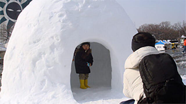 雪原・雪だるま完成